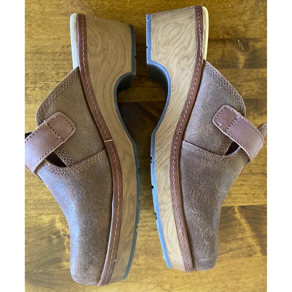 Clarks Paizlee Nora Womens Brown Suede Buckled Platform Clogs Size 8 - Picture 3 of 14